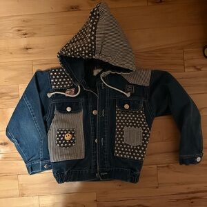Kids Denim Jacket with Star Pattern